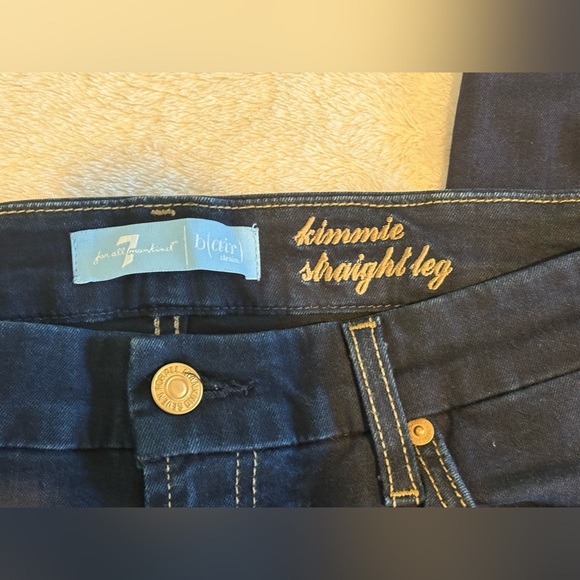 7 For All Mankind Women’s Kimmie Straight Leg Jeans Dark Blue Wash - Size 32 - Picture 4 of 6